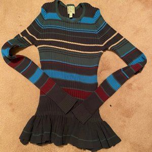 Torn by Ronny Kobo Knit Peplum Top Small